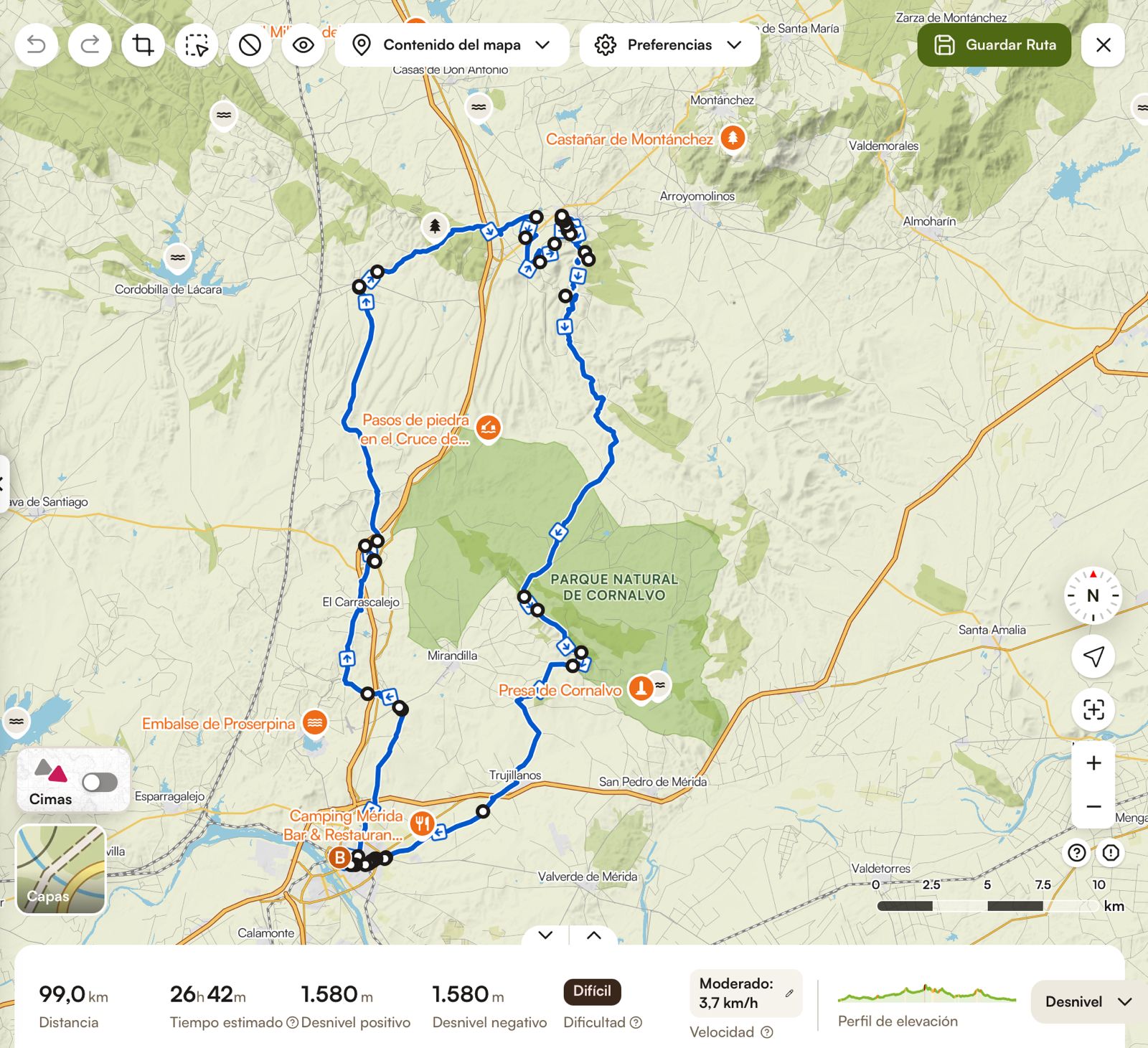Mapa Oficial 100km LXVIII Millas Romanas 2027